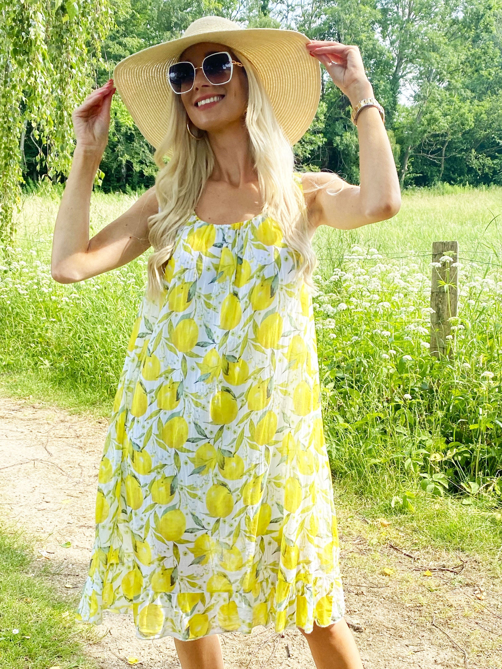 Limone - Kjole med citron motiver